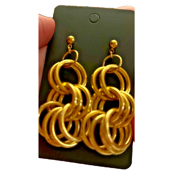 Avon 1970s Gold Ring Earrings - Picture 8 of 11